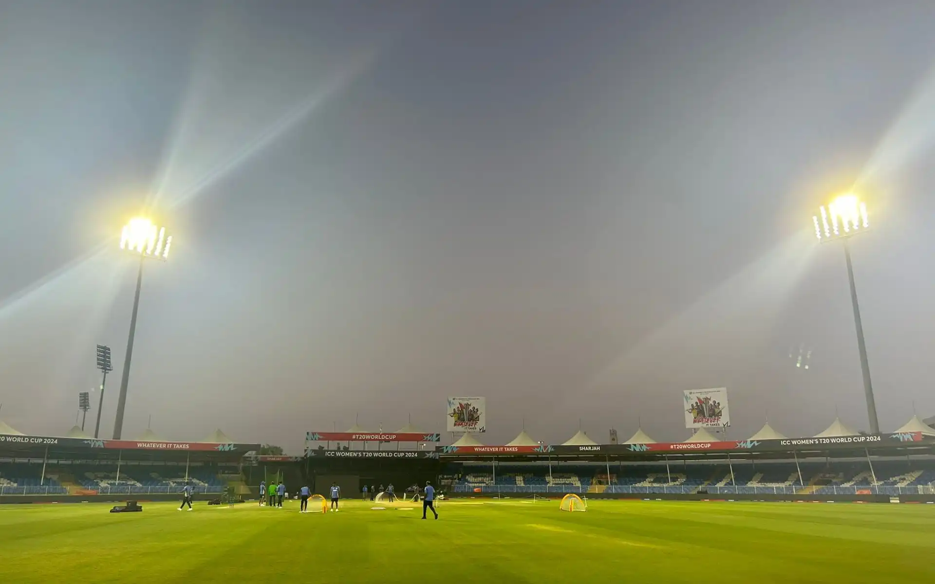 Sharjah Cricket Stadium ahead of INDW vs AUSW clash (Source: @ghosh_annesha/X.com)