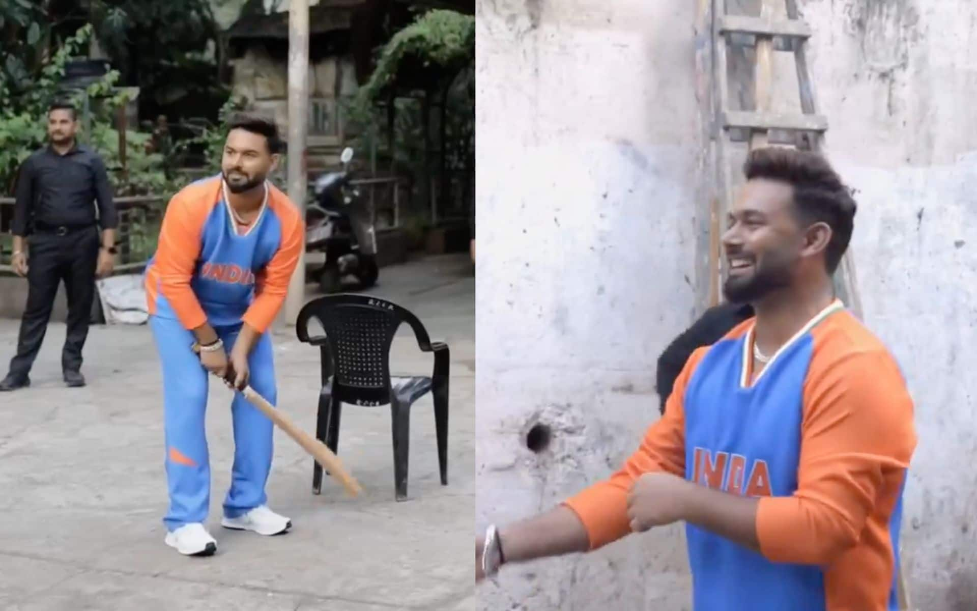 Rishabh Pant Gully Cricket (Source: @ScreenGrab)