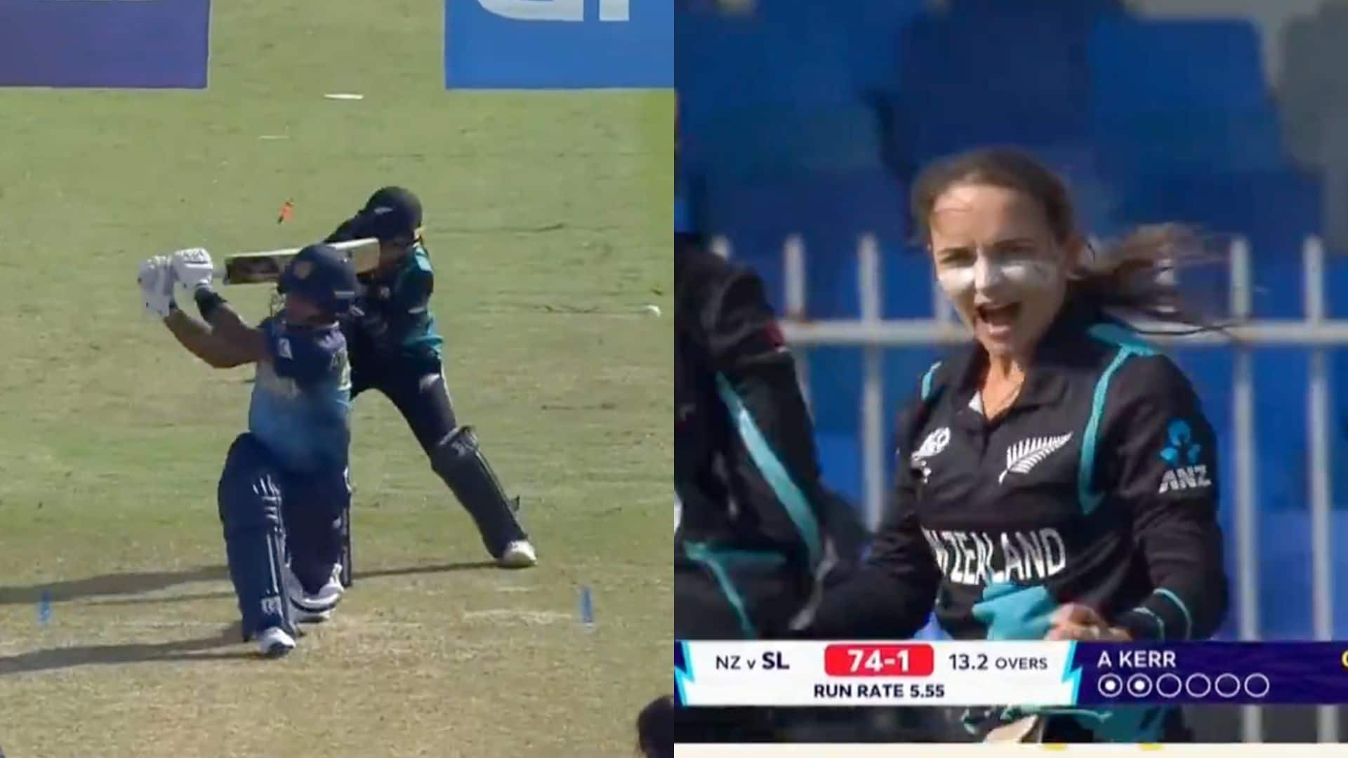 Amelia Kerr dismissed Chamari Athapaththu [Source: @kingdom_virat1/X]