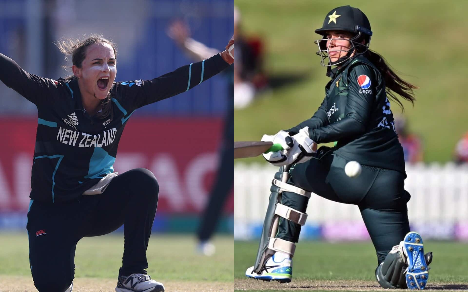 Amelia Kerr and Aliya Riaz [Source: @Chefkat23,@T20WorldCup/x.com]