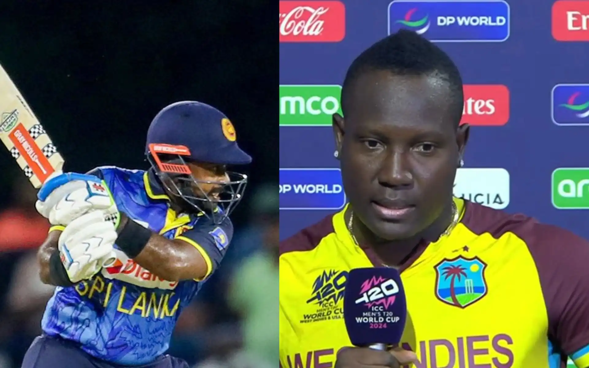 Charith Asalanka and Rovman Powell [Source: @Rokte_Amarr_KKR,@OfficialSLC/x.com]