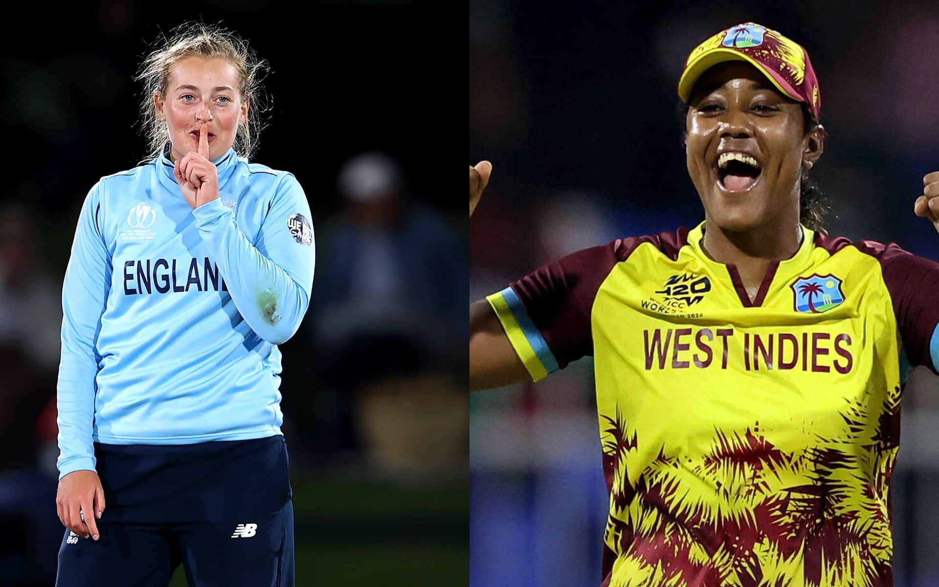 Sophie Ecclestone and Hayley Matthews [Source: @cricketcomau,@cricketworldcup/x.com]