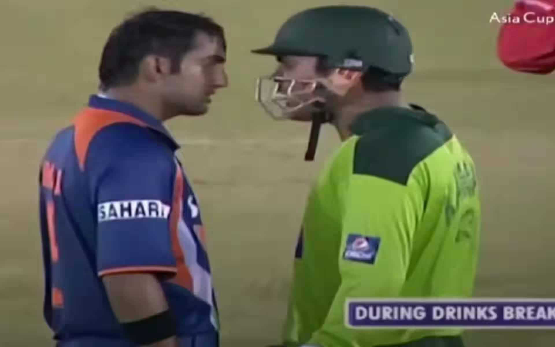 Gambhir and Kamran Akmal during their verbal altercation in 2010 [Source: Screengrab/@Thunder/YouTube]