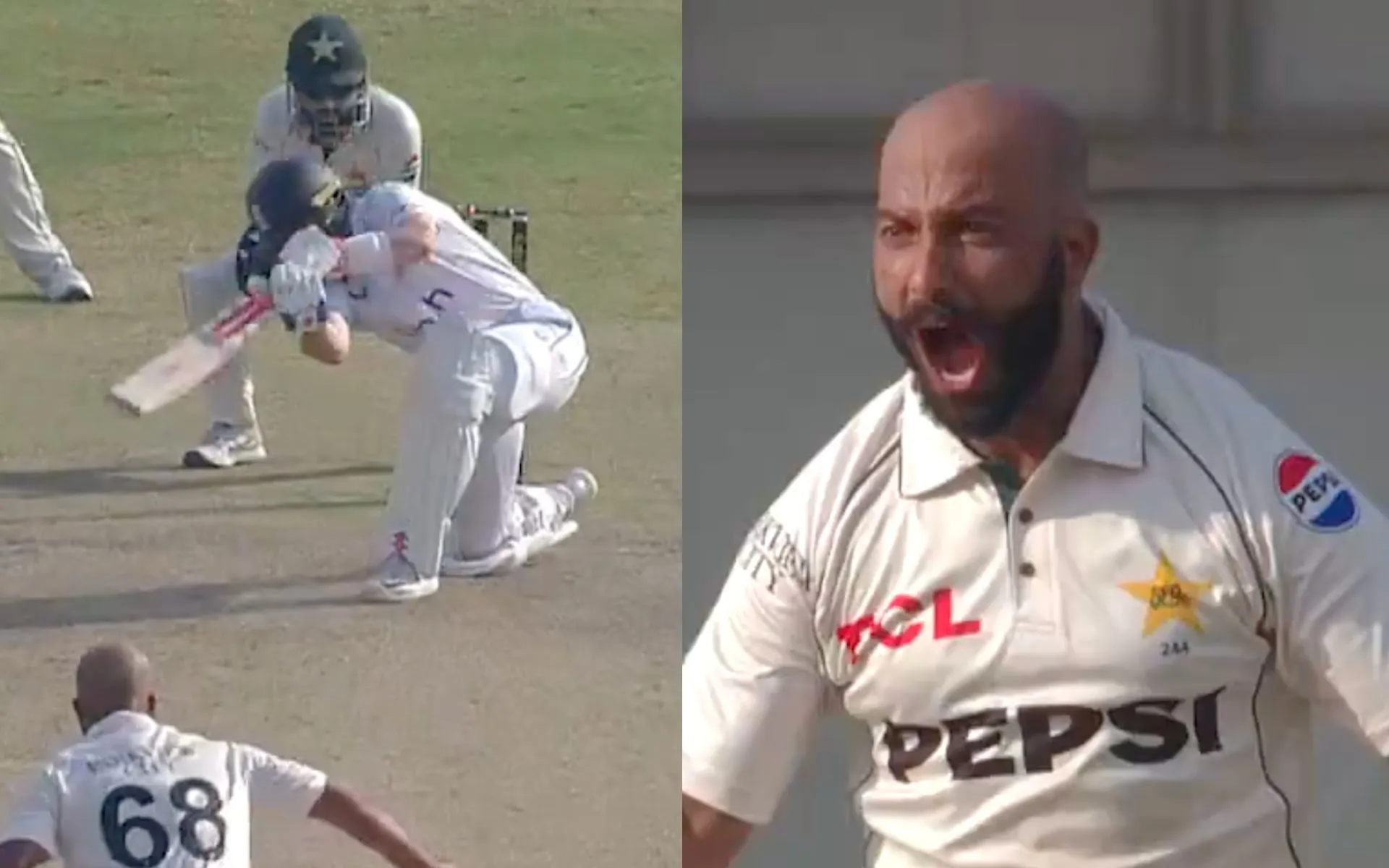 Sajid Khan cleaned up Ollie Pope With A Beauty (Source: @TheRealPCB/X.com)