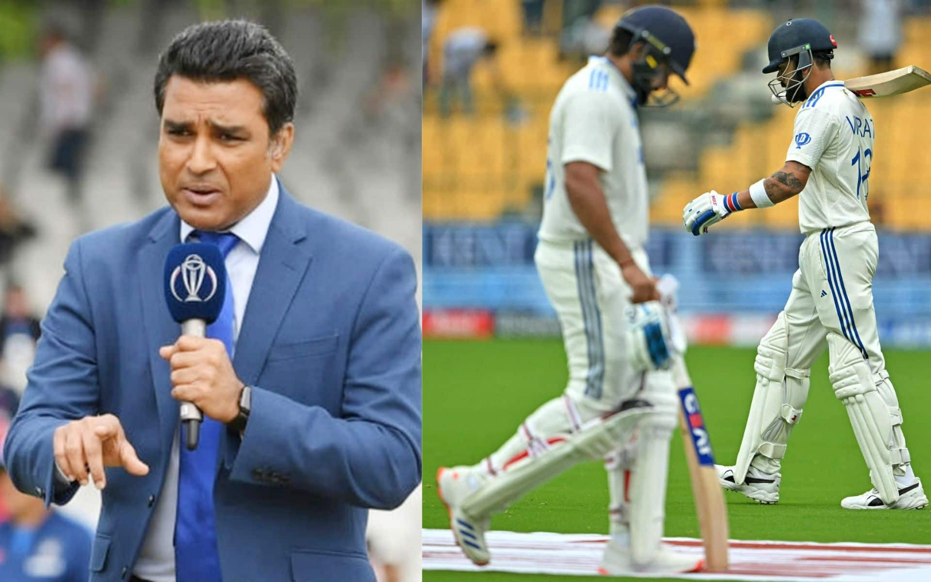 Sanjay Manjrekar accused of bias for defending Rohit Sharma & criticizing Virat Kohli [Source: @chinmayshah28, @TheBarmyArmy/x.com]