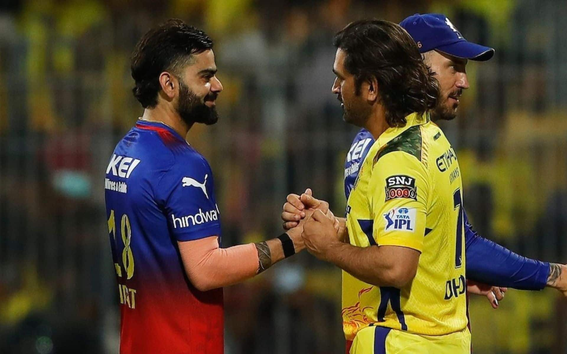 Virat Kohli and MS Dhoni during IPL 2024 [Source: @Are_Sambha/x.com]