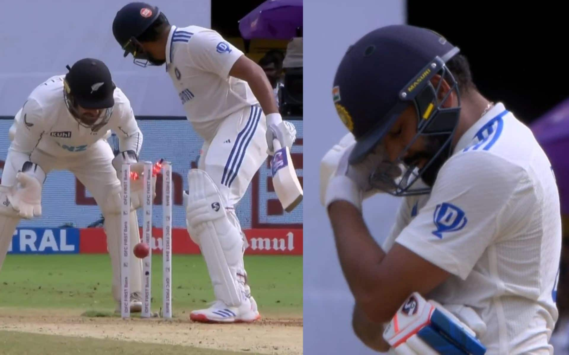 Rohit Sharma wicket- (Source: @ScreenGrab)