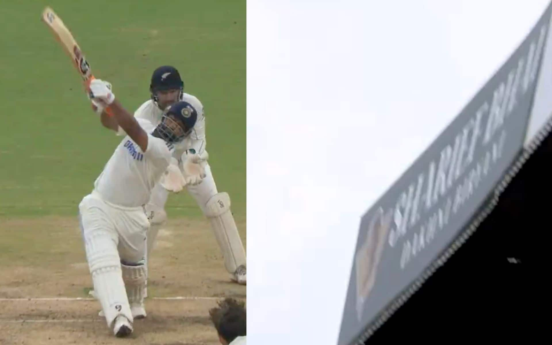 Rishabh Pant hit a massive six against Tim Southee [Source: Screen grab from @JioCinema/x.com]