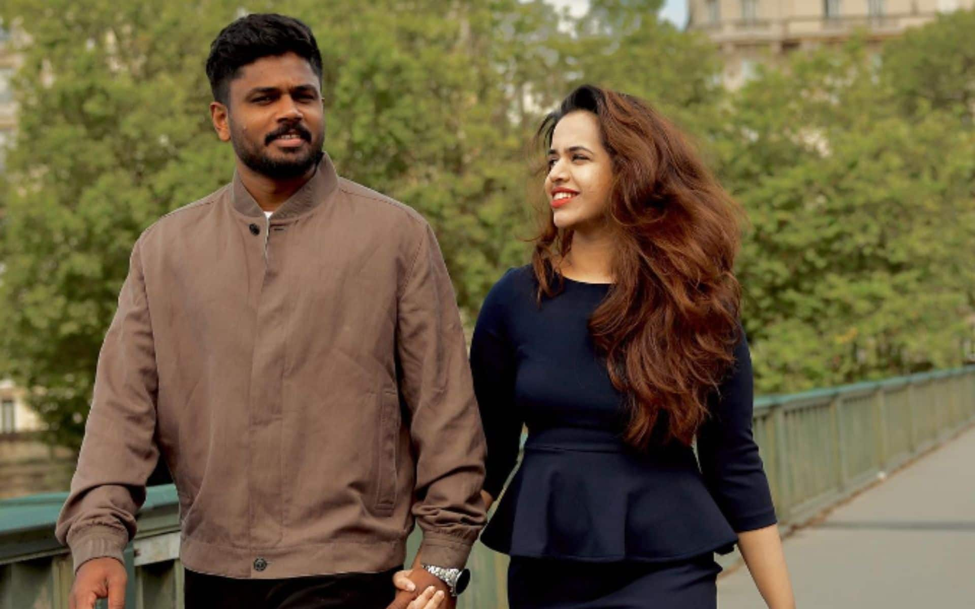 Sanju Samson with his wife [Source: @imsanjusamson/instagram.com]