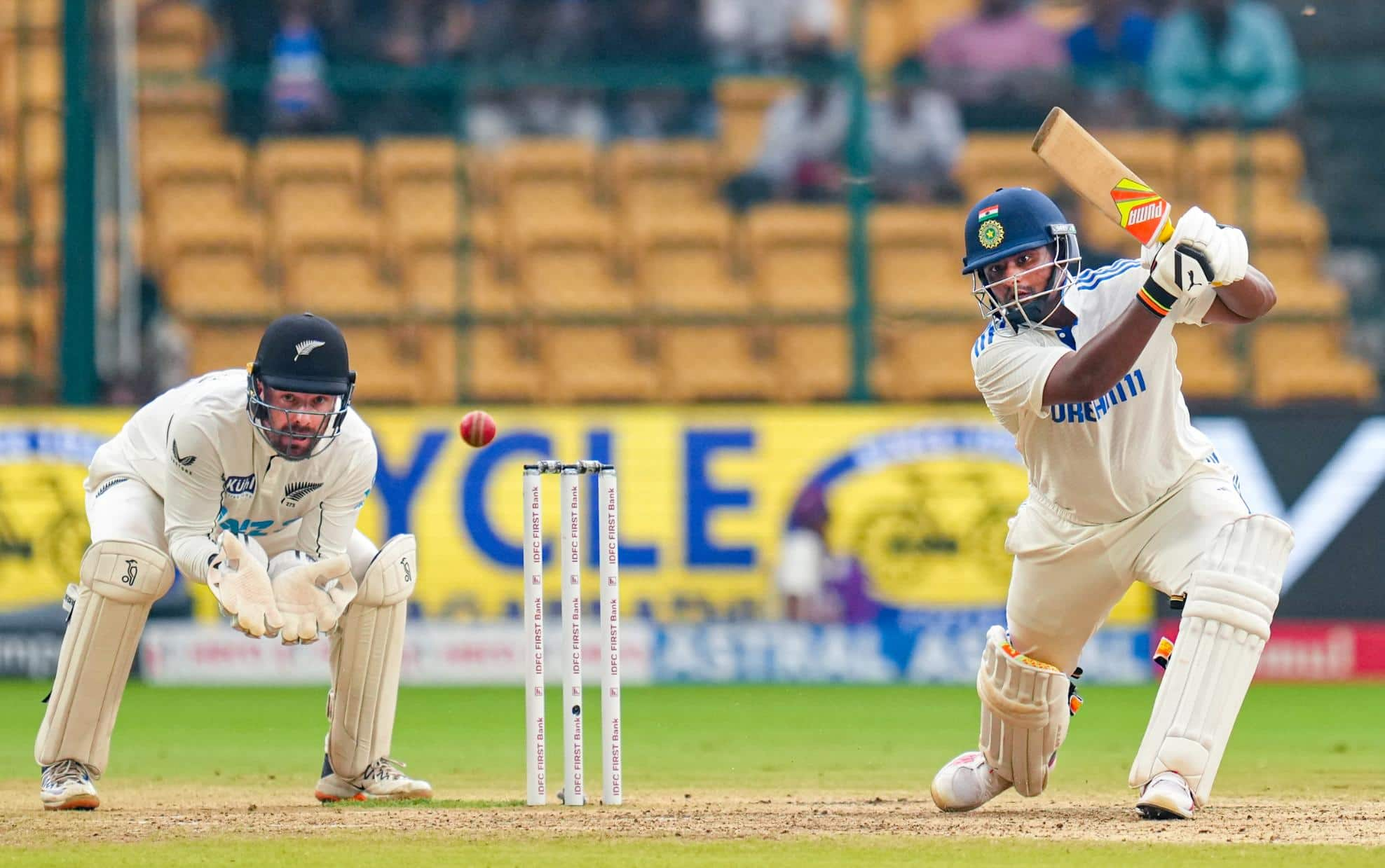 Sarfaraz in action Vs New Zealand [Source: PTI]
