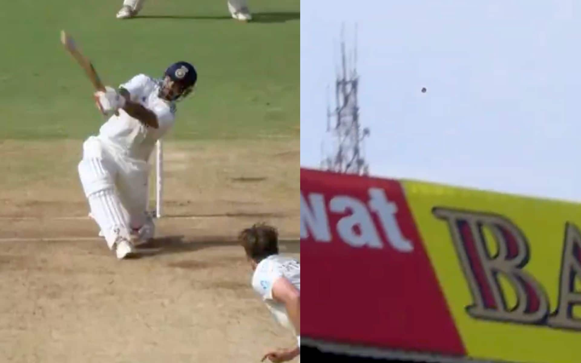 Rishabh Pant's six against Southee (Source:@BCCI/X.com)