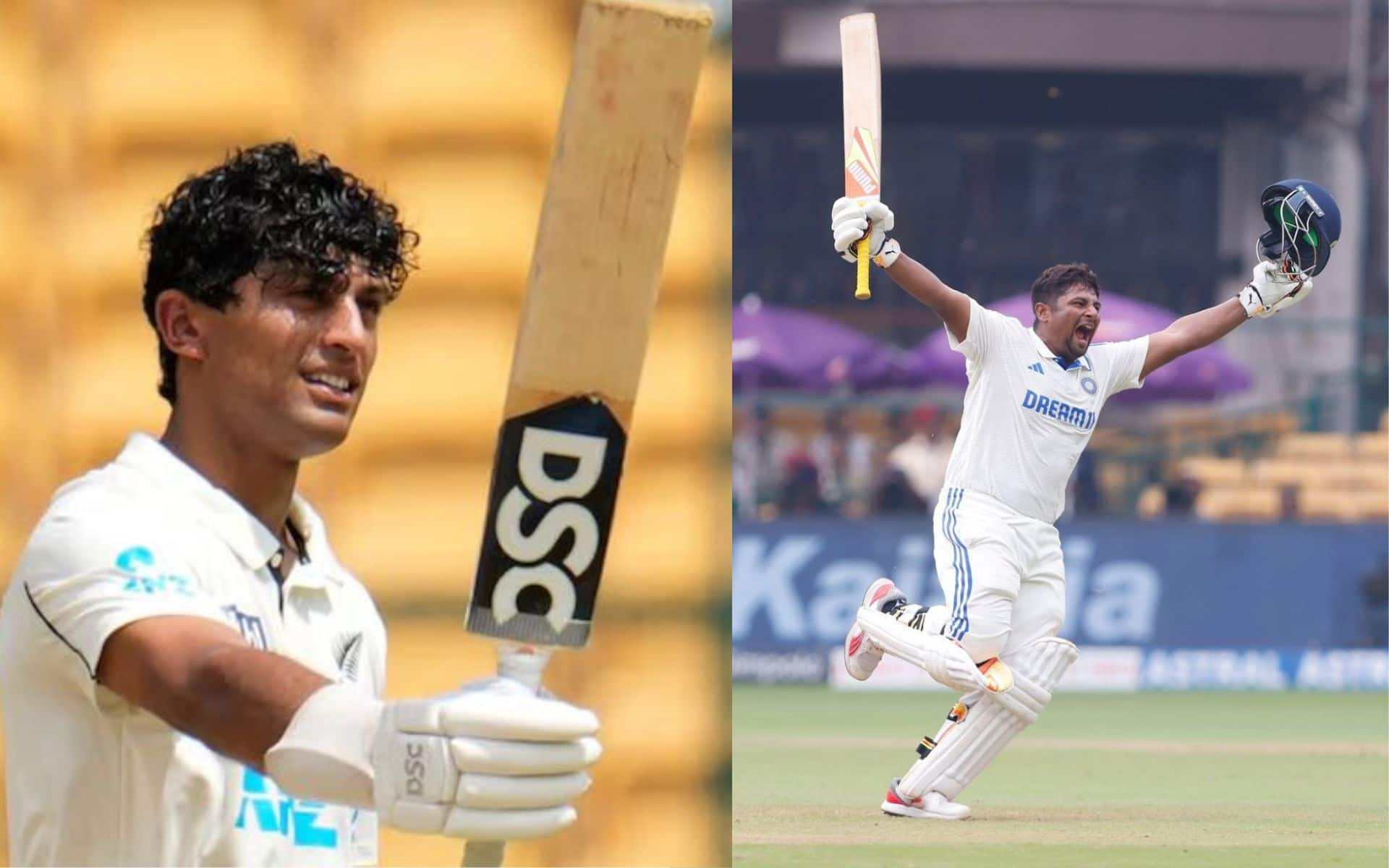 Sarfaraz Khan and Rachin Ravindra scored century in Bengaluru Test (Source:@sachin_rt/X.com)