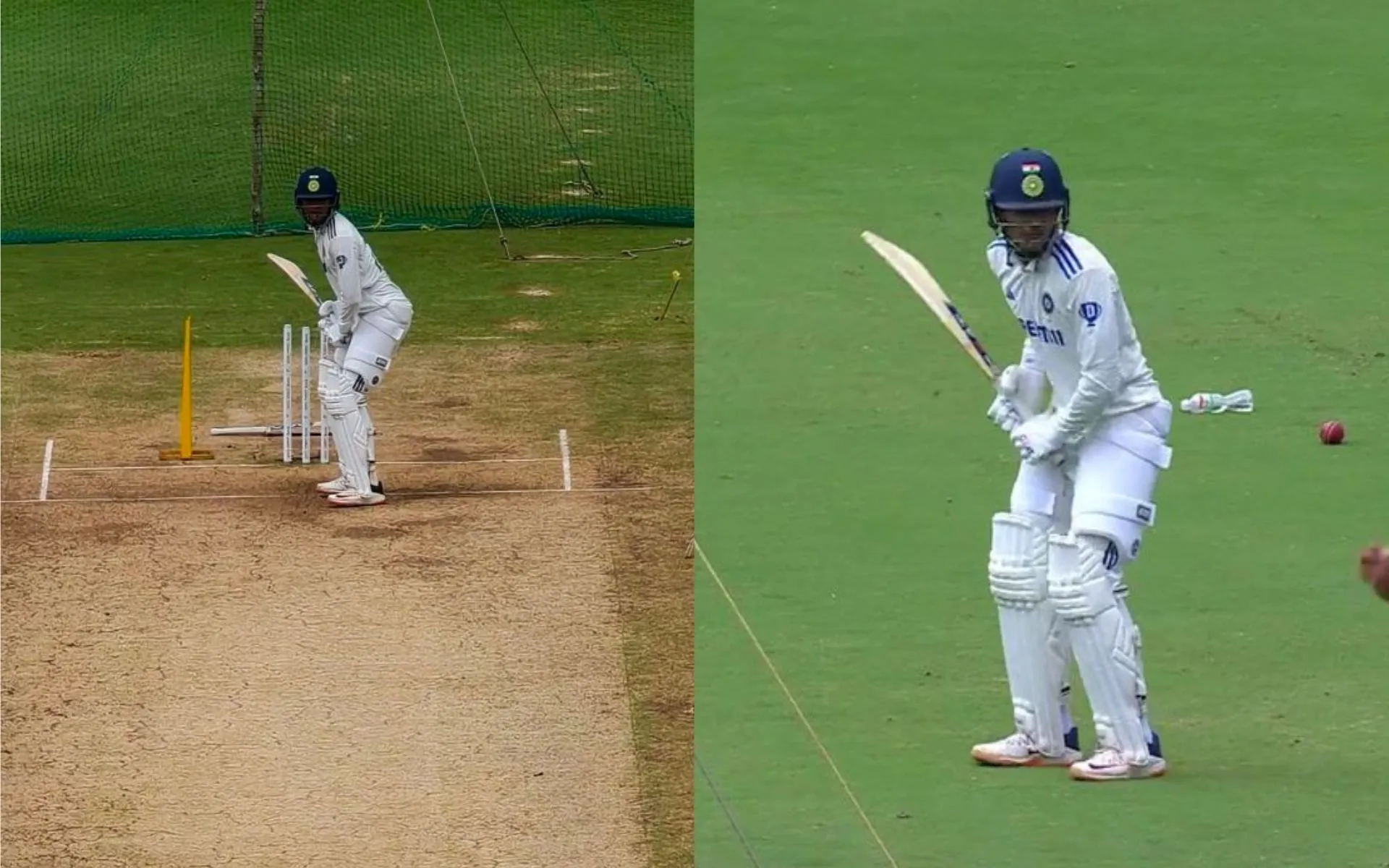 Shubman Gill practising after India's defeat in the first match [Source: @ImTanujSingh,@CricCrazyJohns/x.com]