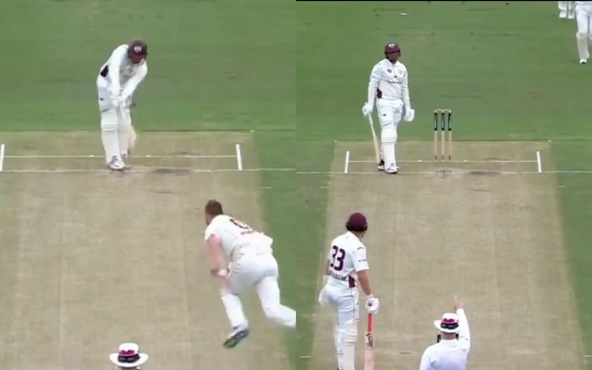 Usman Khawaja was dismissed for a duck in Sheffield Trophy [Source: Screen grab from @cricketcomau/x.com]