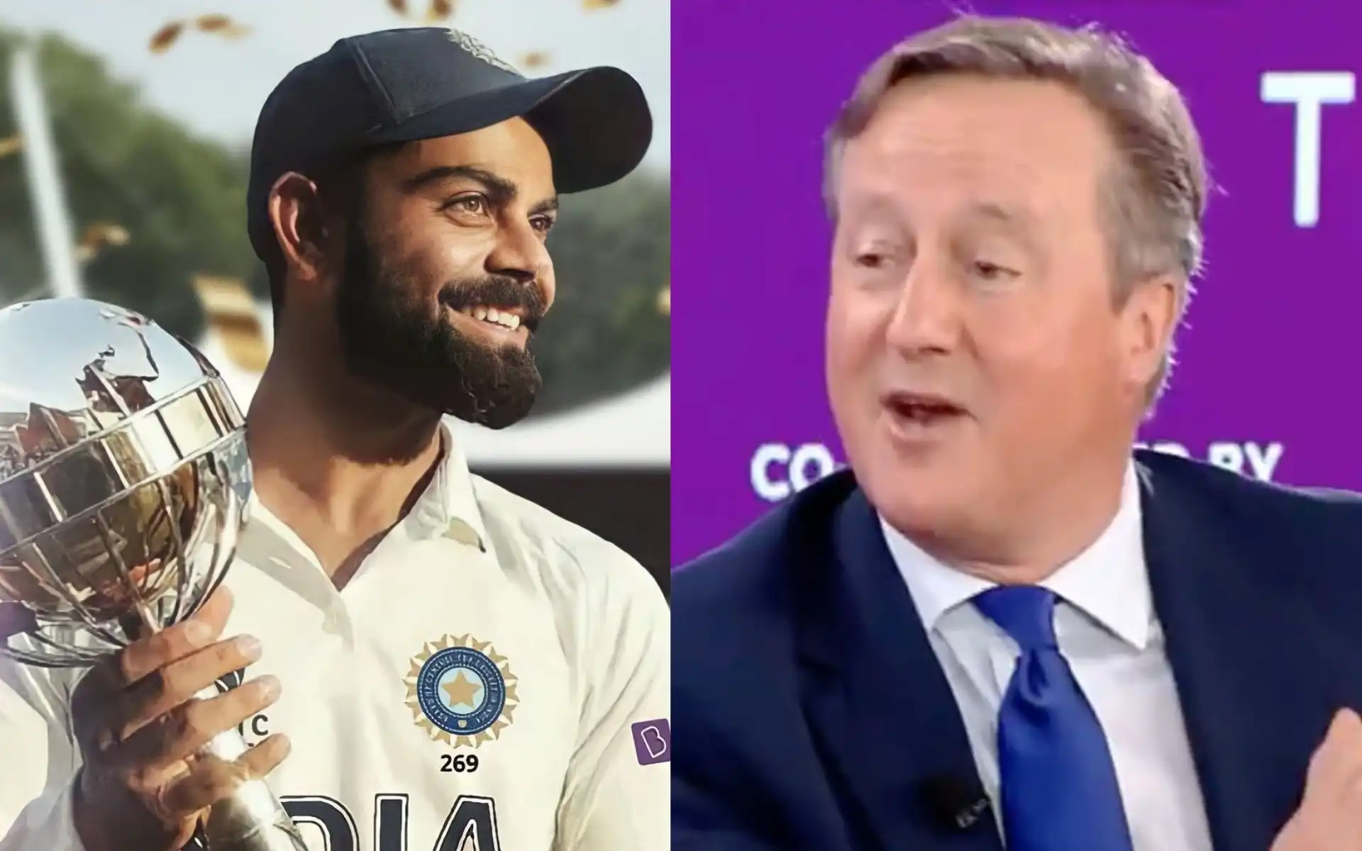 David Cameron praised Virat Kohli during World Summit (Source:@mufaddal_vohra and @LokeshVirat18K/X.com)