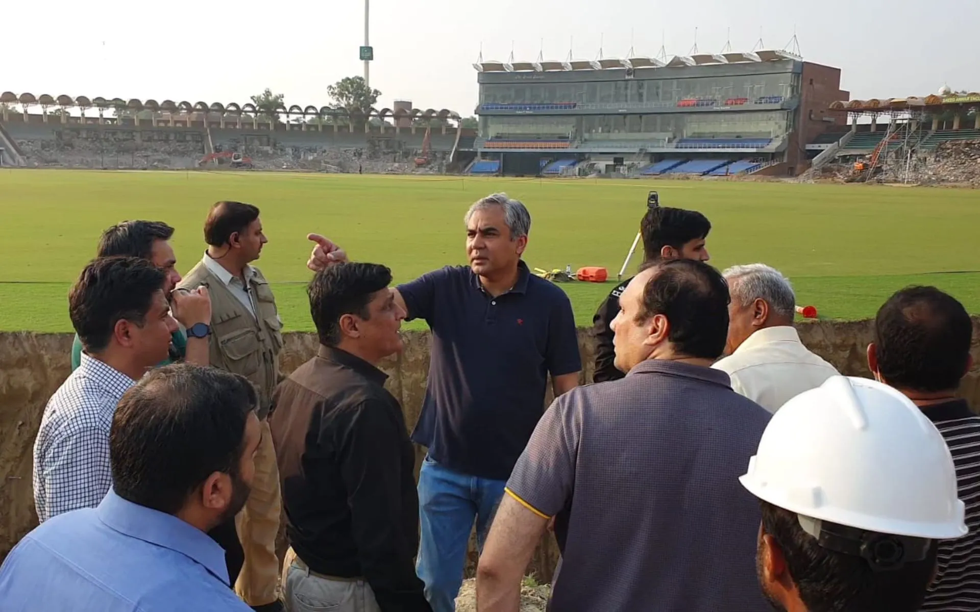 Mohsin Naqvi inspects renovation work (Source:@sohailimrangeo/x.com)