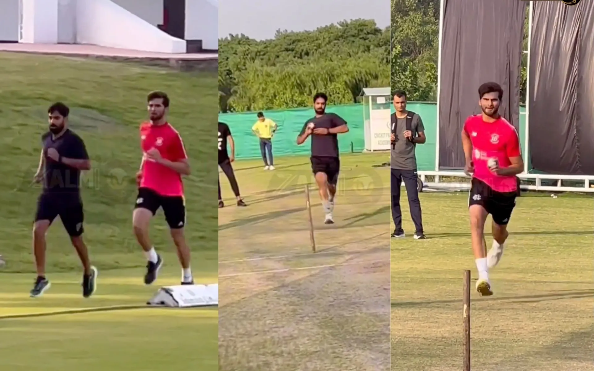Shaheen Afridi And Haris Rauf in nets (Source:@zalmitvlive/x.com and Screengrab)