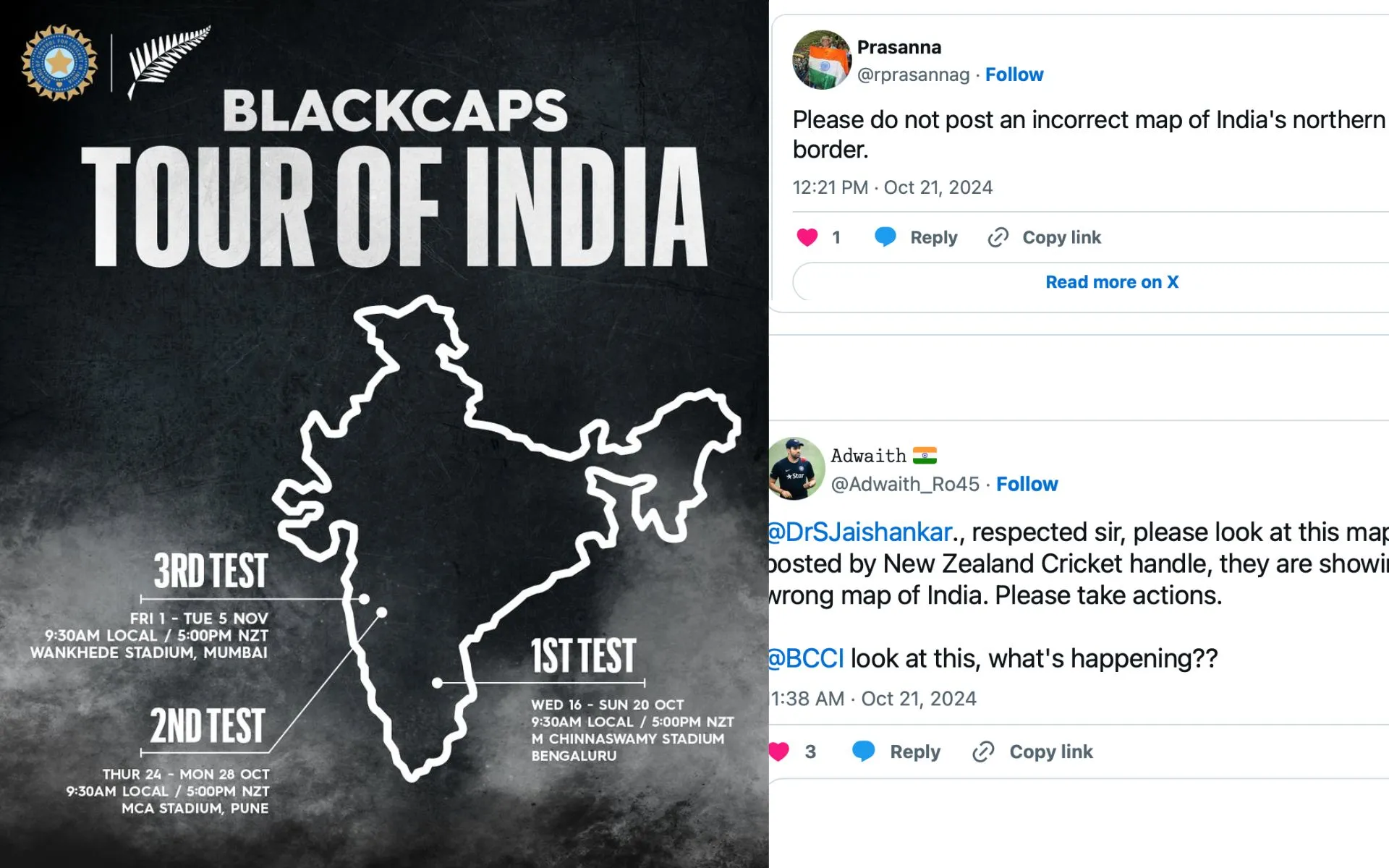 New Zealand Puts Wrong India Map - (Source: @TVKannada/X.com)