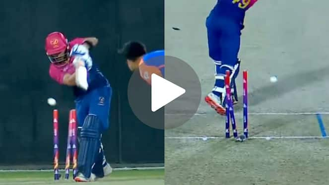 [Watch] Rasikh Salam's Vicious In-Swinger Uproots UAE Batter's Middle Stump