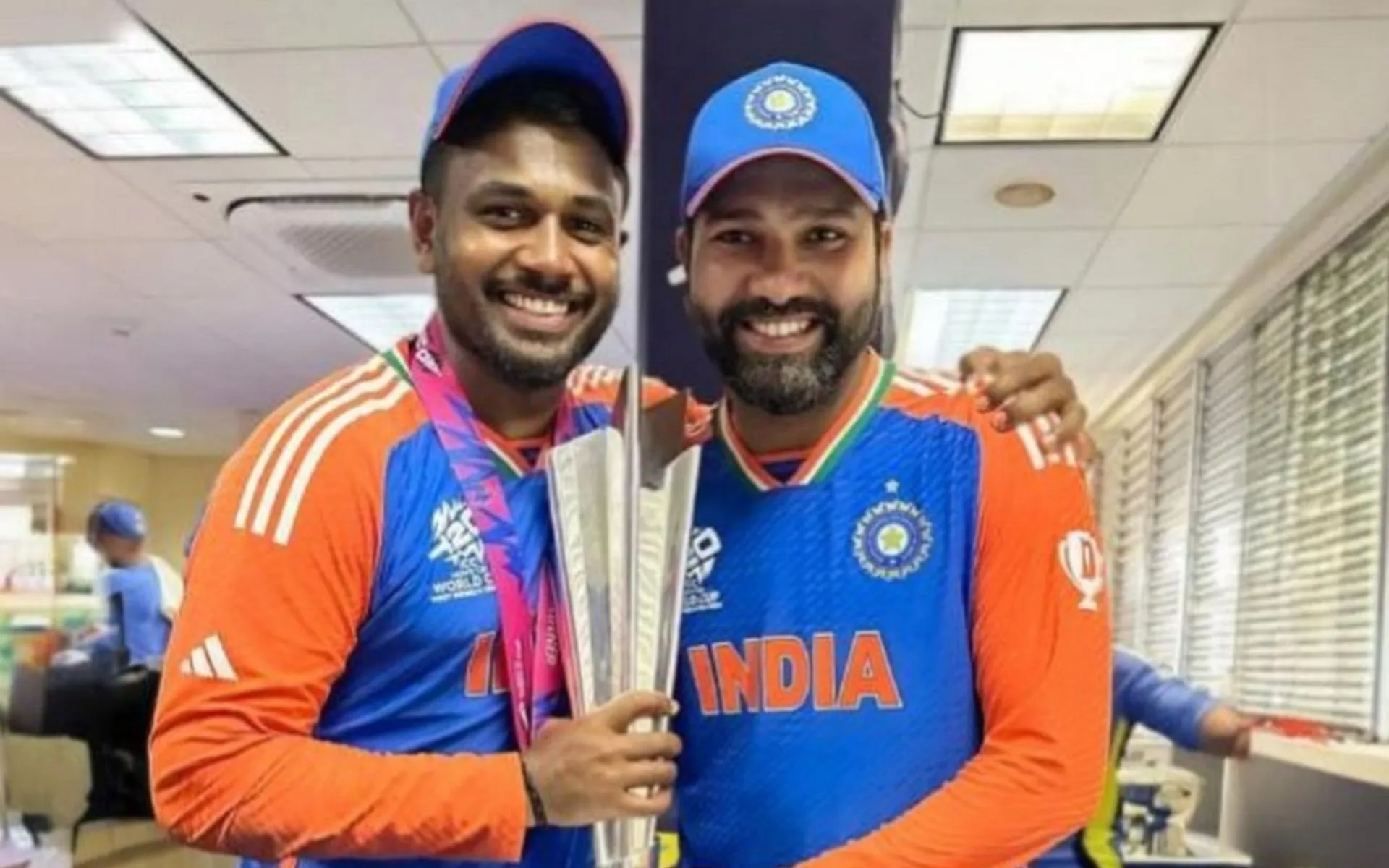 Sanju Samson and Rohit Sharma- (Source: @Johns/X.com)