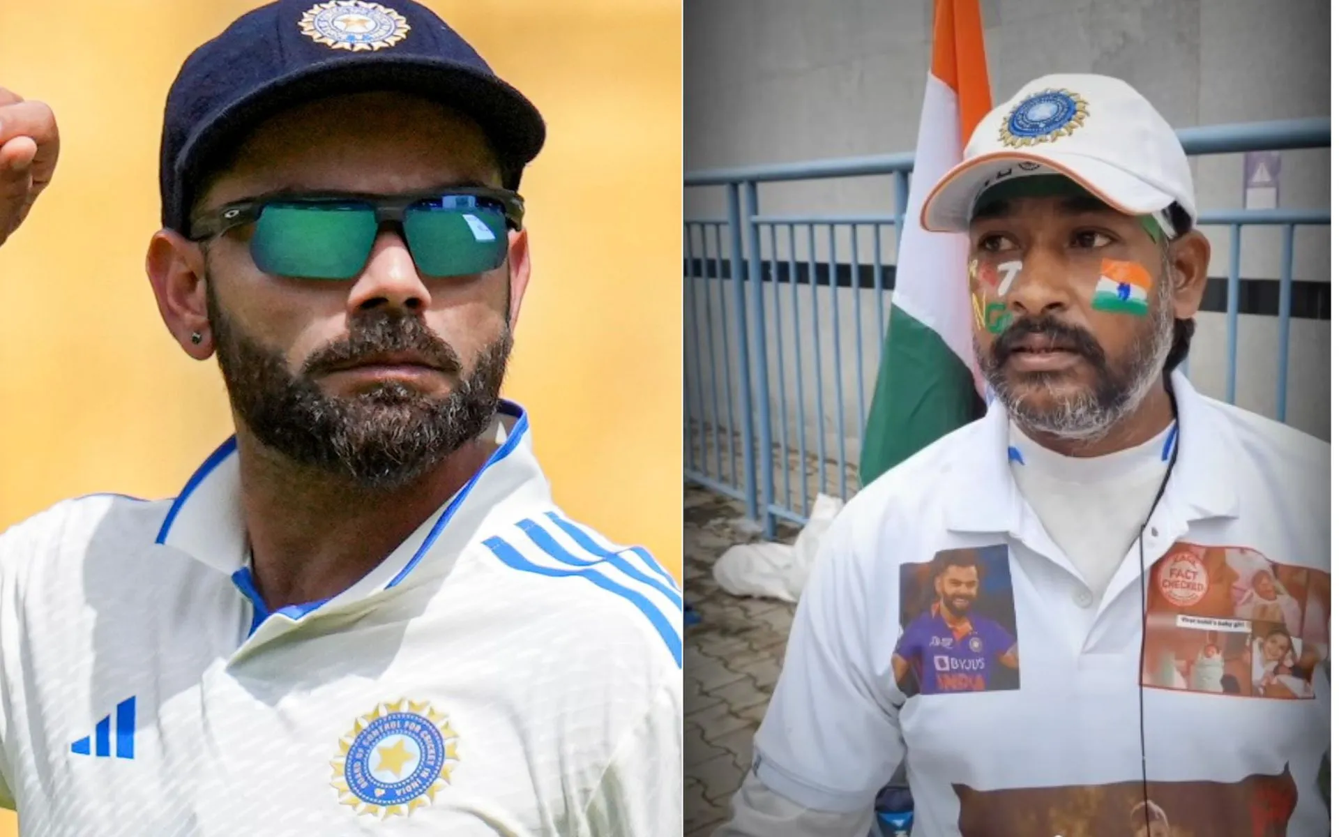 Virat Kohli's superfan cycled from Lucknow to Bengaluru [Source: PTI, @sportsinfocrickethub/Instagram]