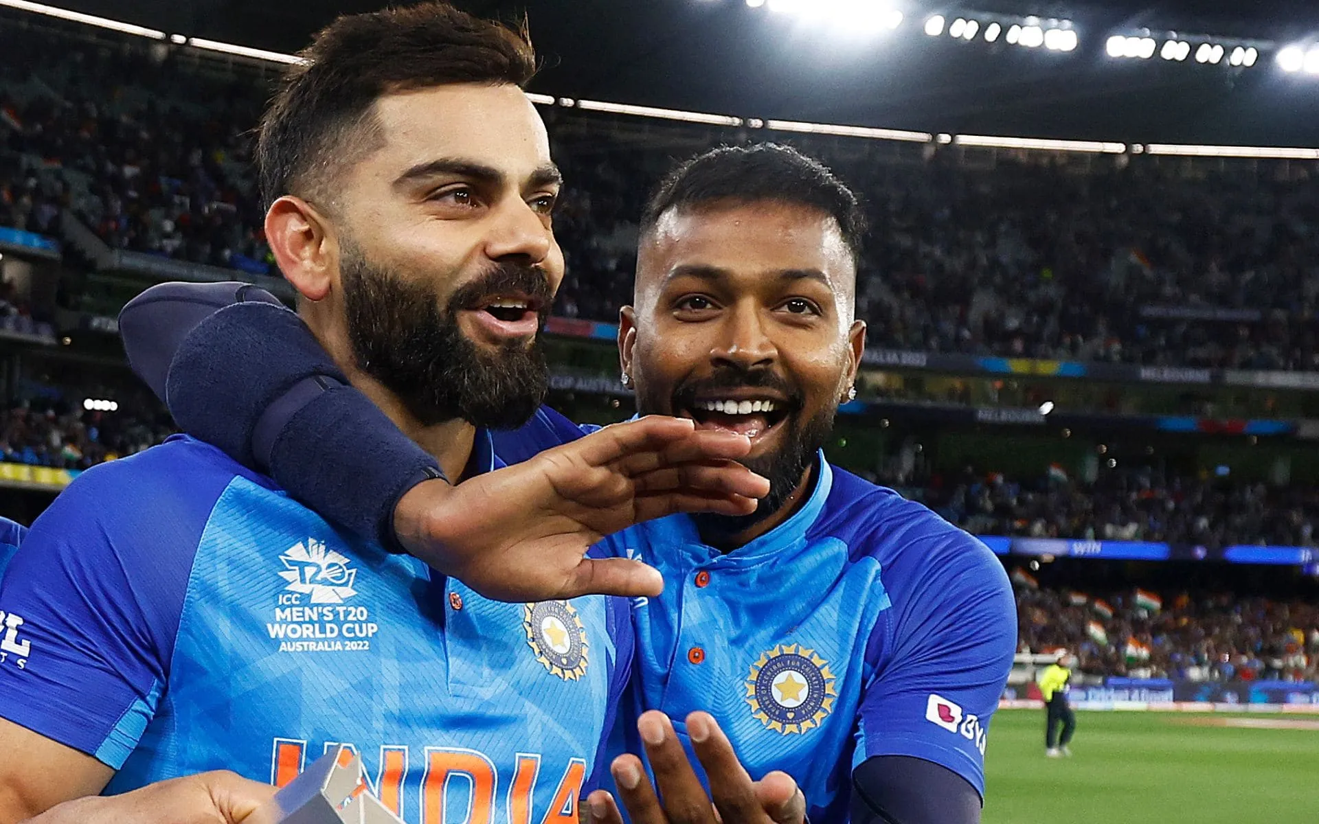 Virat Kohli and Hardik Pandya stitched a vital partnership in the match [Source: @ICC/x]