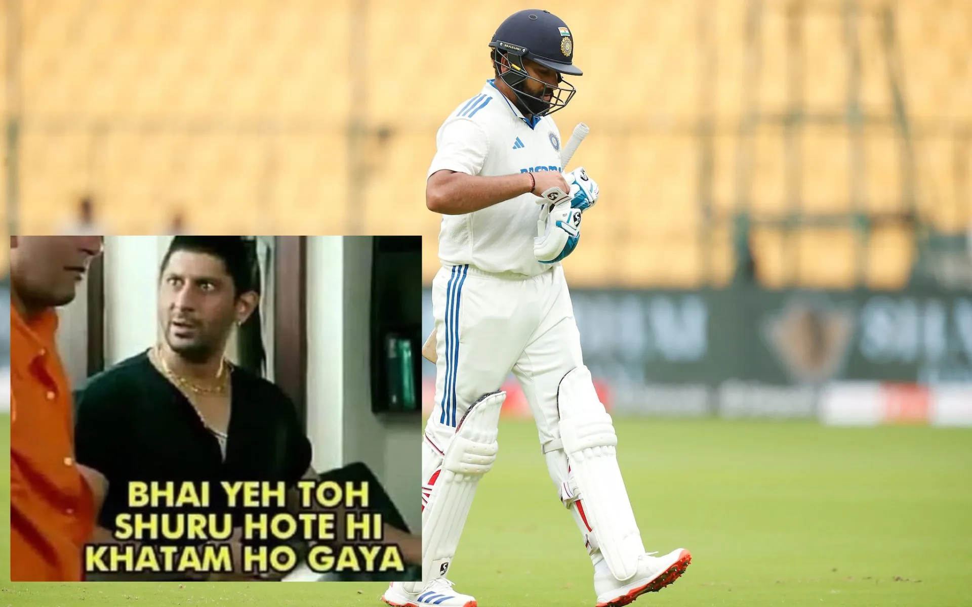 Rohit Sharma departs against New Zealand in second Test (Source:@THEGOATBUMRAH/x.com)