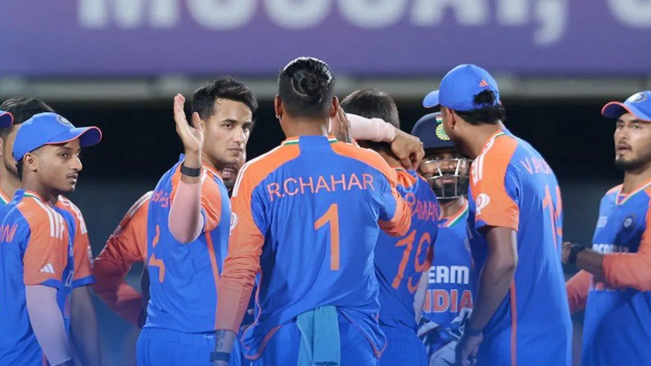 India A celebrate a wicket. [Source: @ACCMedia1/X]