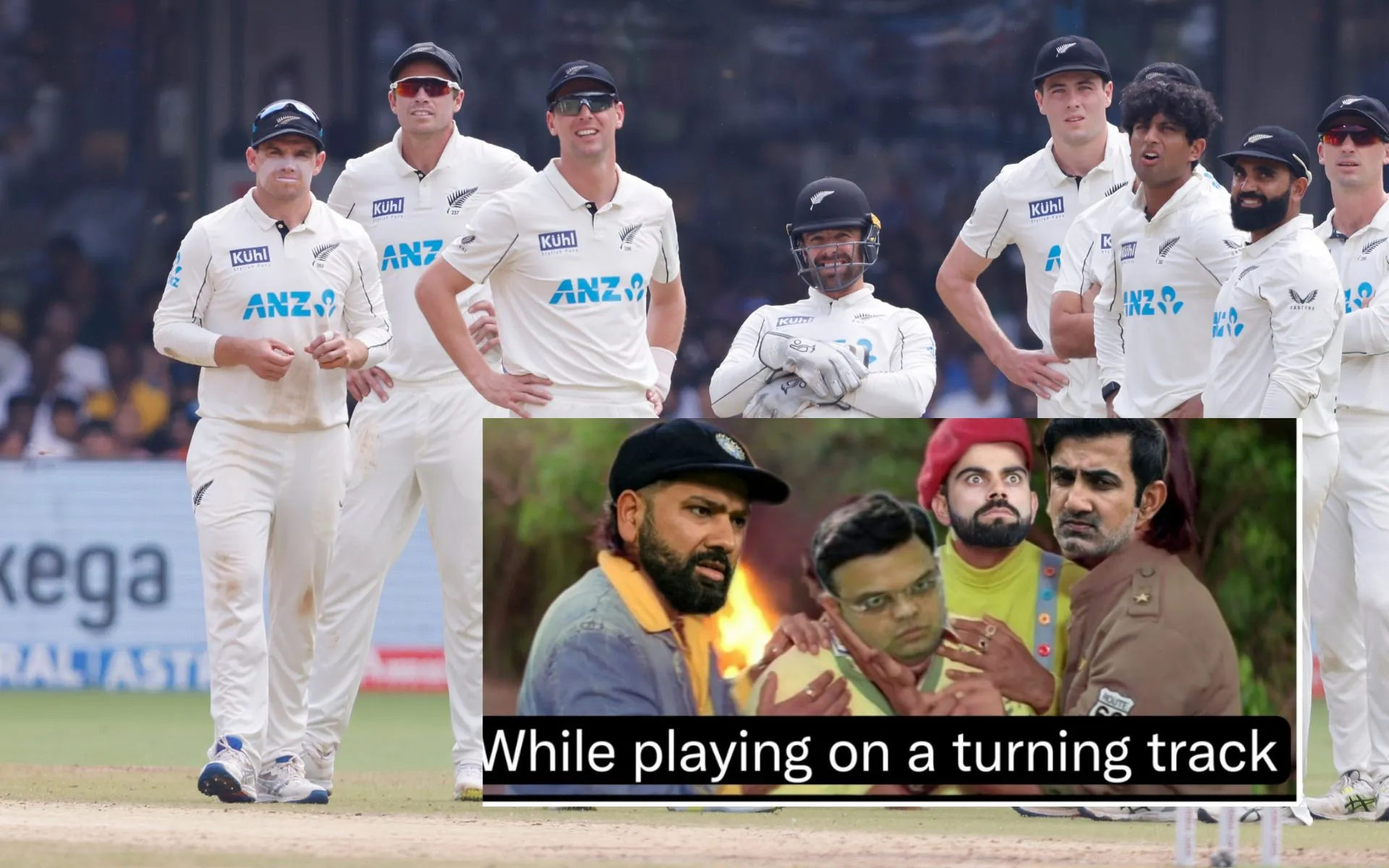 NZ spinners took control in Pune Test (Source:@theultrasavager/x.com)