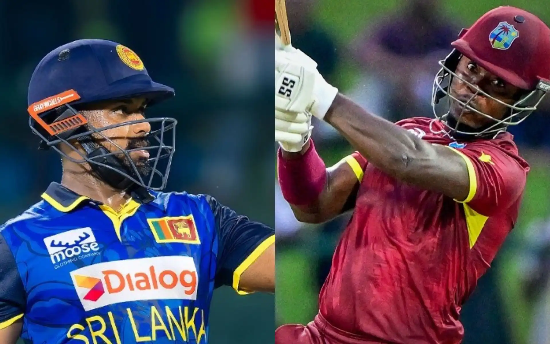 Charith Asalanka and Sherfane Rutherford [Source: @windiescricket,@OfficialSLC/x.com]