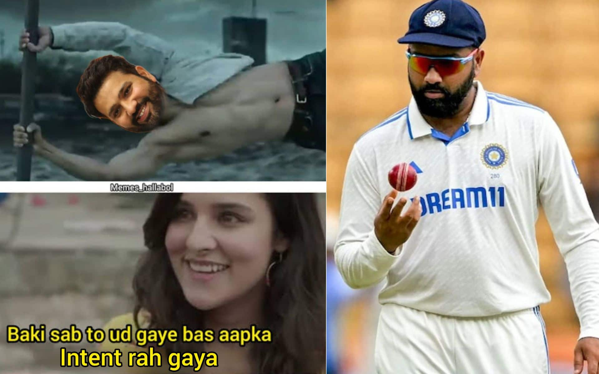 रोहित शर्मा [Source: @OverMidWicket, @memes_hallabol/x]