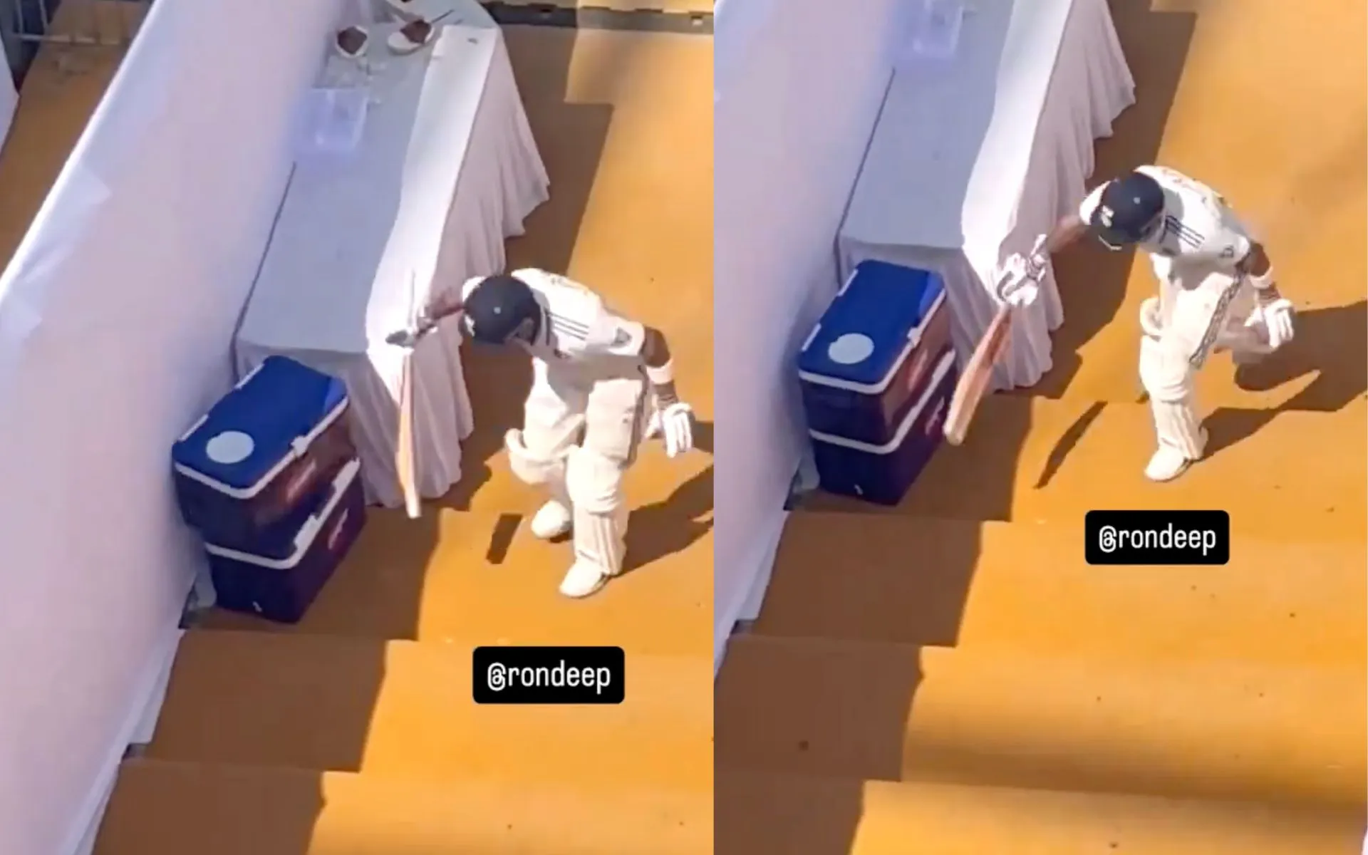 Virat Kohli slammed his bat in anger (X.com/@rushiiii_12)