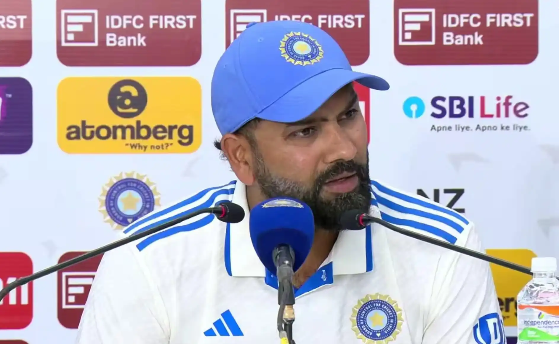 Indian skipper, Rohit Sharma at the press conference  (@CricCrazyJohns/X.com)
