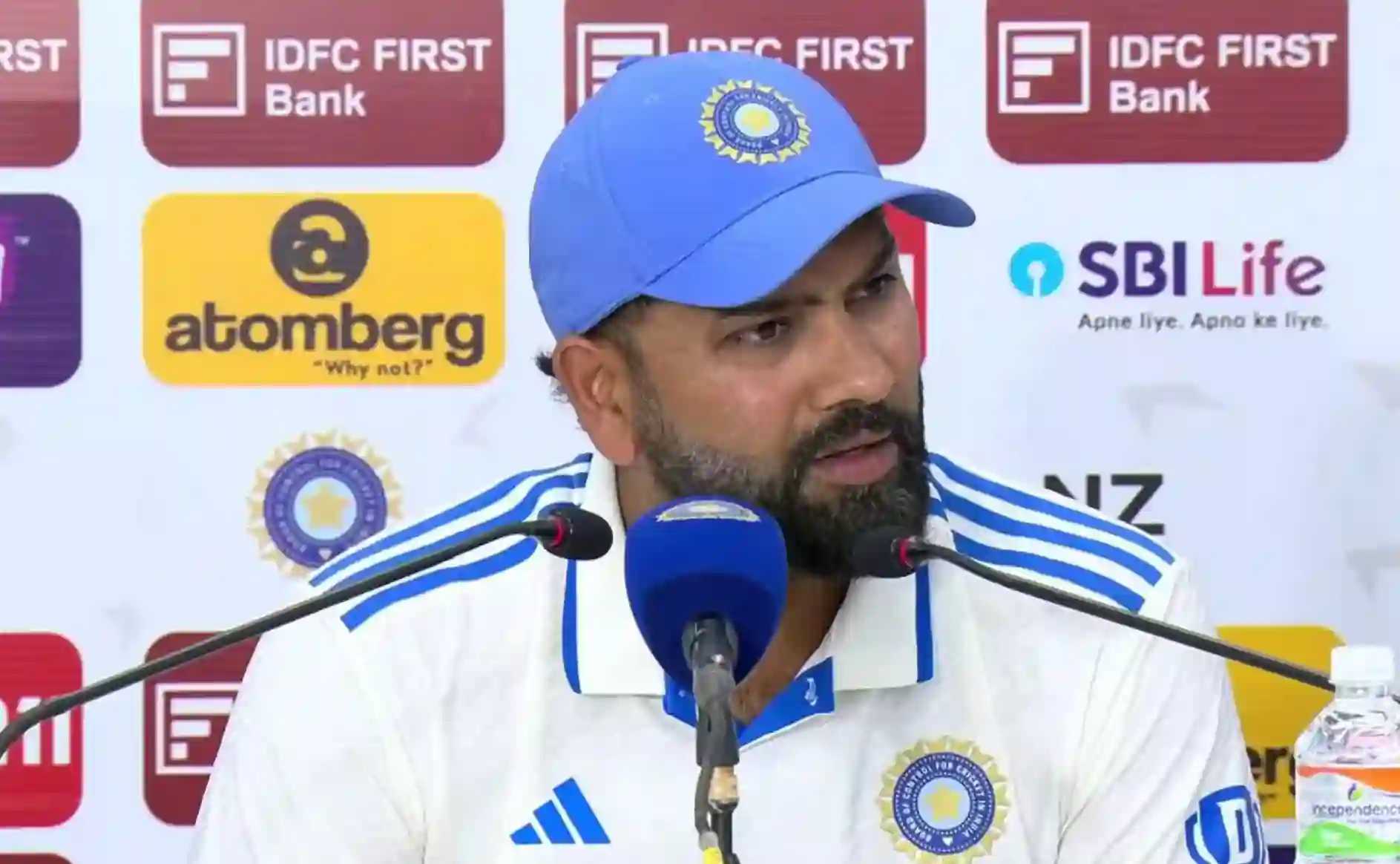 Indian skipper, Rohit Sharma at the press conference  (@CricCrazyJohns/X.com)
