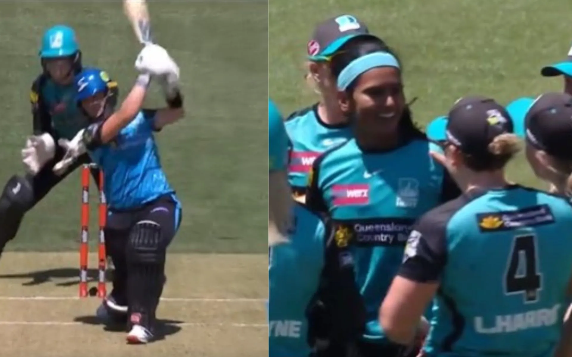 Shikha Pandey celebrating a wicket [Source: @WBBL/x]