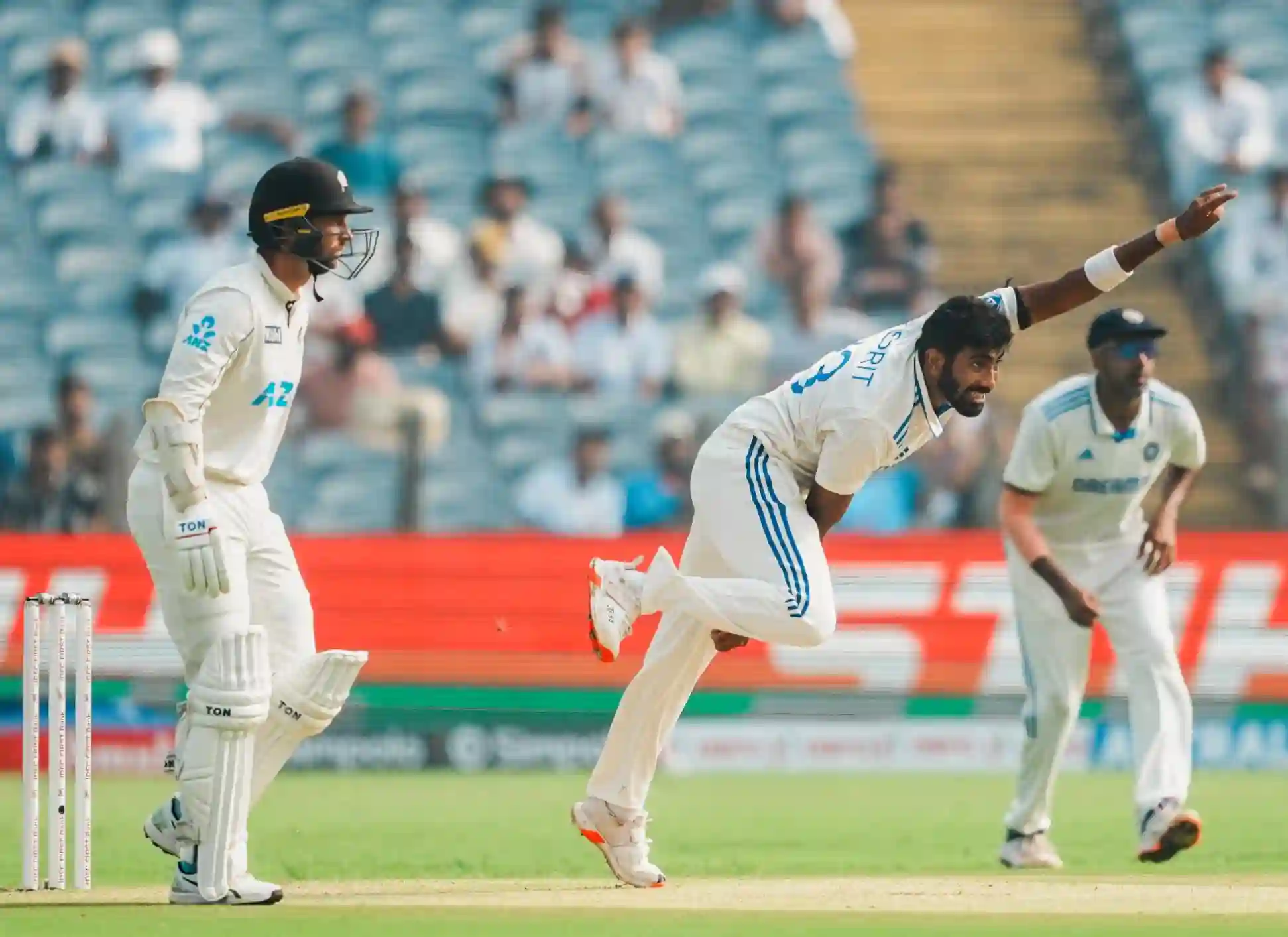 Bumrah in action Vs NZ [Source: PTI]
