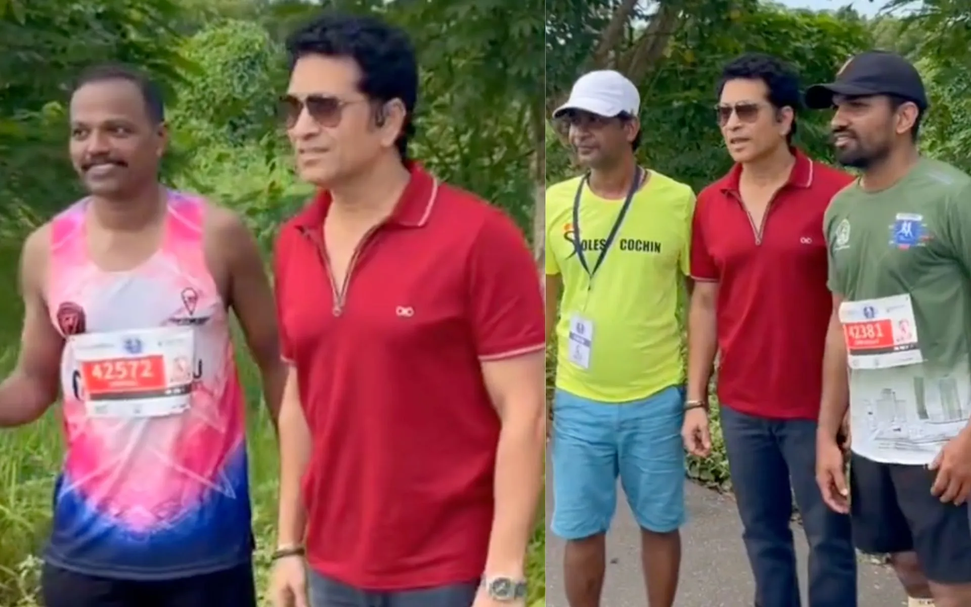Sachin Tendulkar Gets On The Streets To Motivate Marathon Runners [Source: @sachin_rt/X.com]