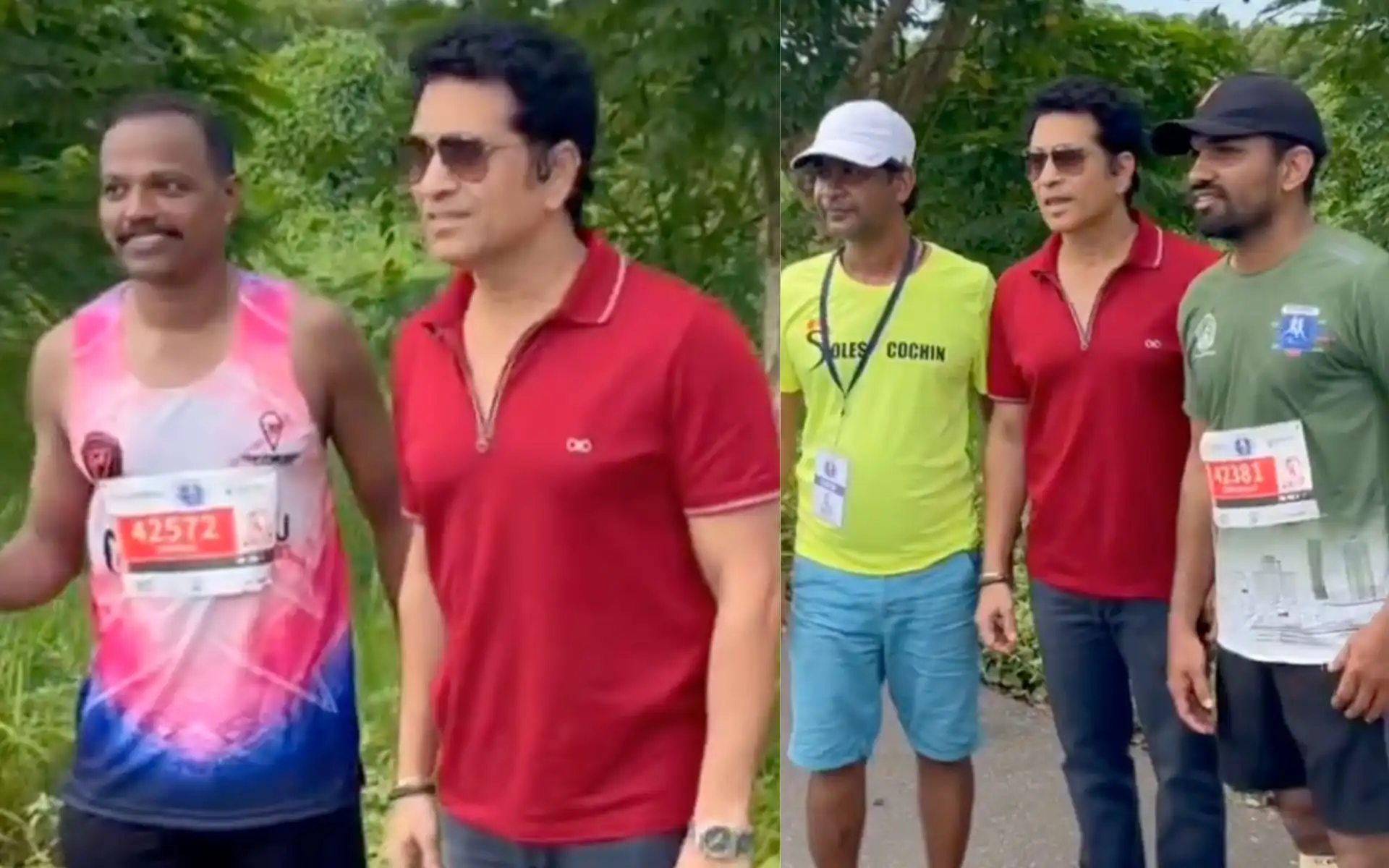 Sachin Tendulkar Gets On The Streets To Motivate Marathon Runners [Source: @sachin_rt/X.com]
