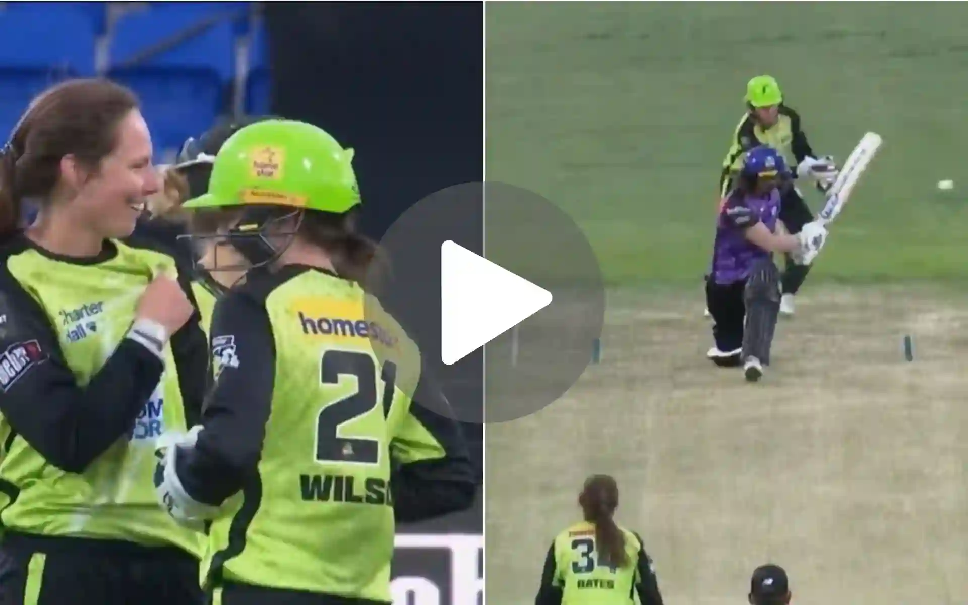 [Watch] Samantha Bates Bowls Chloe Tryon Around Her Legs; Picks Three Wickets In WBBL