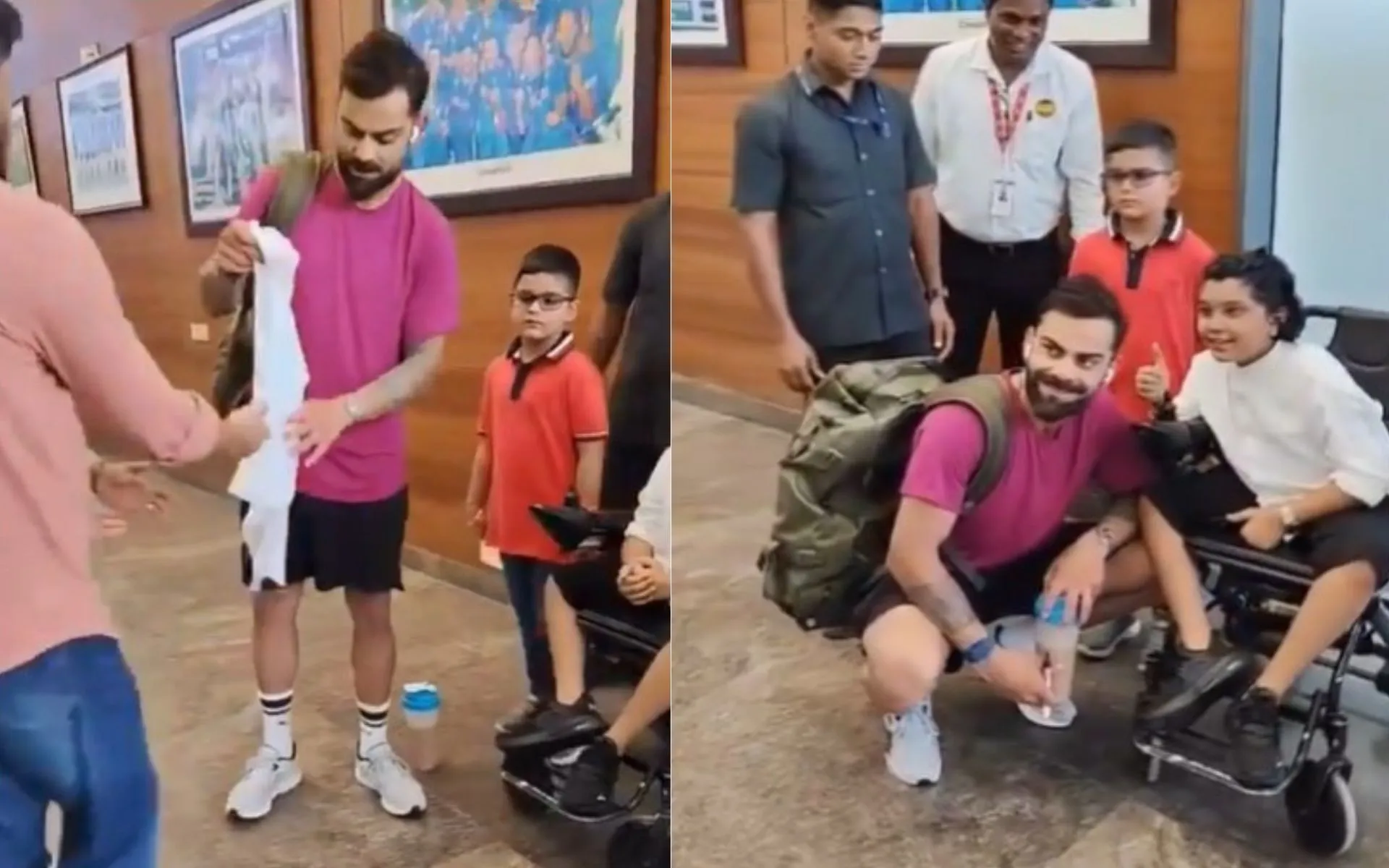 Virat Kohli with young fans [Source: Screengrab/@KohliSensation/x]