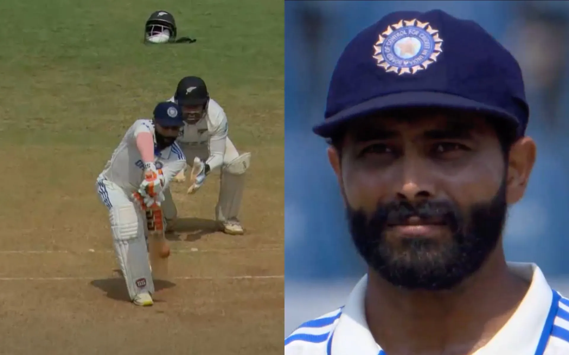 Ravindra Jadeja's wicket vs NZ (Source:@viratgoback/X.com)