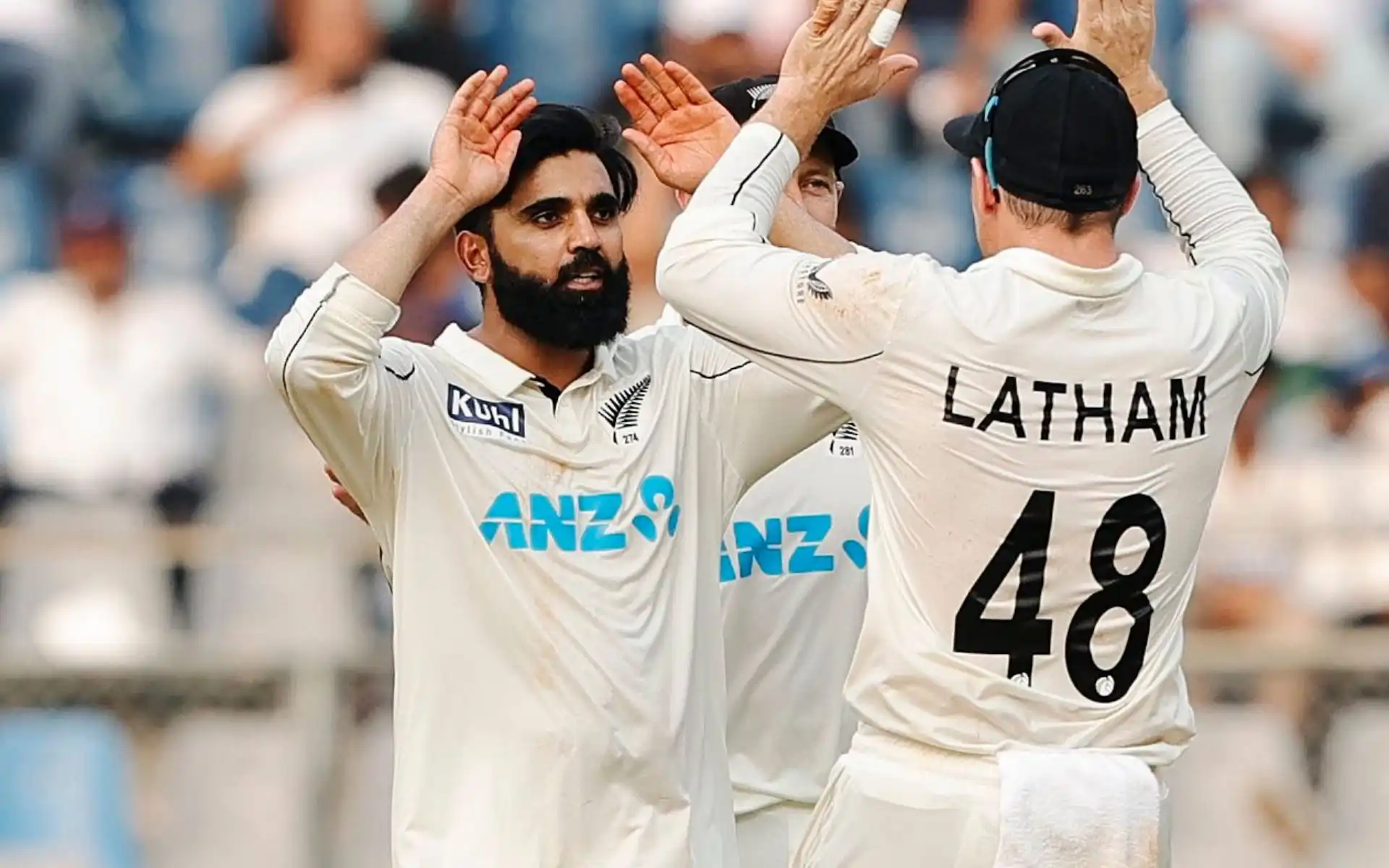 Ajaz Patel against India in the third Test (@BLACKCAPS/X.com)