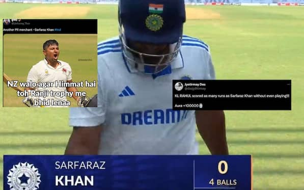 'Another PR Merchant' - Fans Troll Sarfaraz Khan After His Disastrous 4-Ball Duck Against NZ