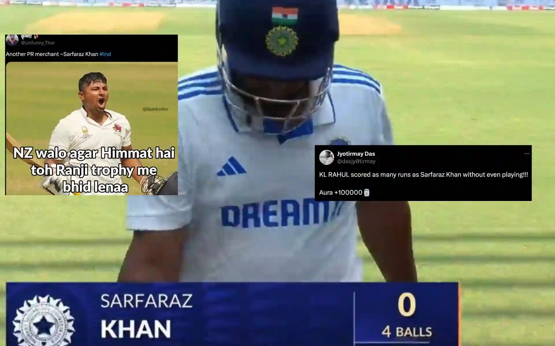 'Another PR Merchant' - Fans Troll Sarfaraz Khan After His Disastrous 4-Ball Duck Against NZ