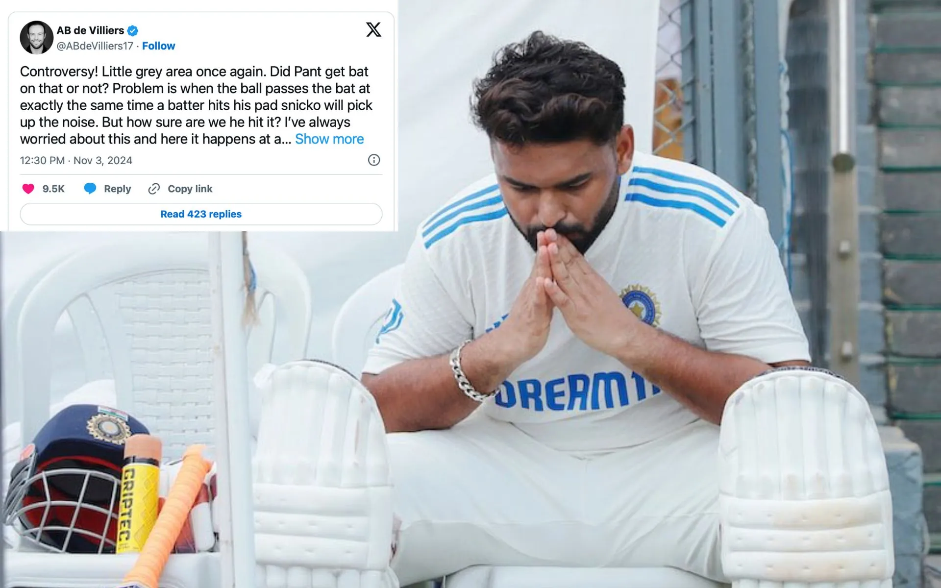 De Villiers On Rishabh Pant's Dismissal - (Source:@Johns/X.com)