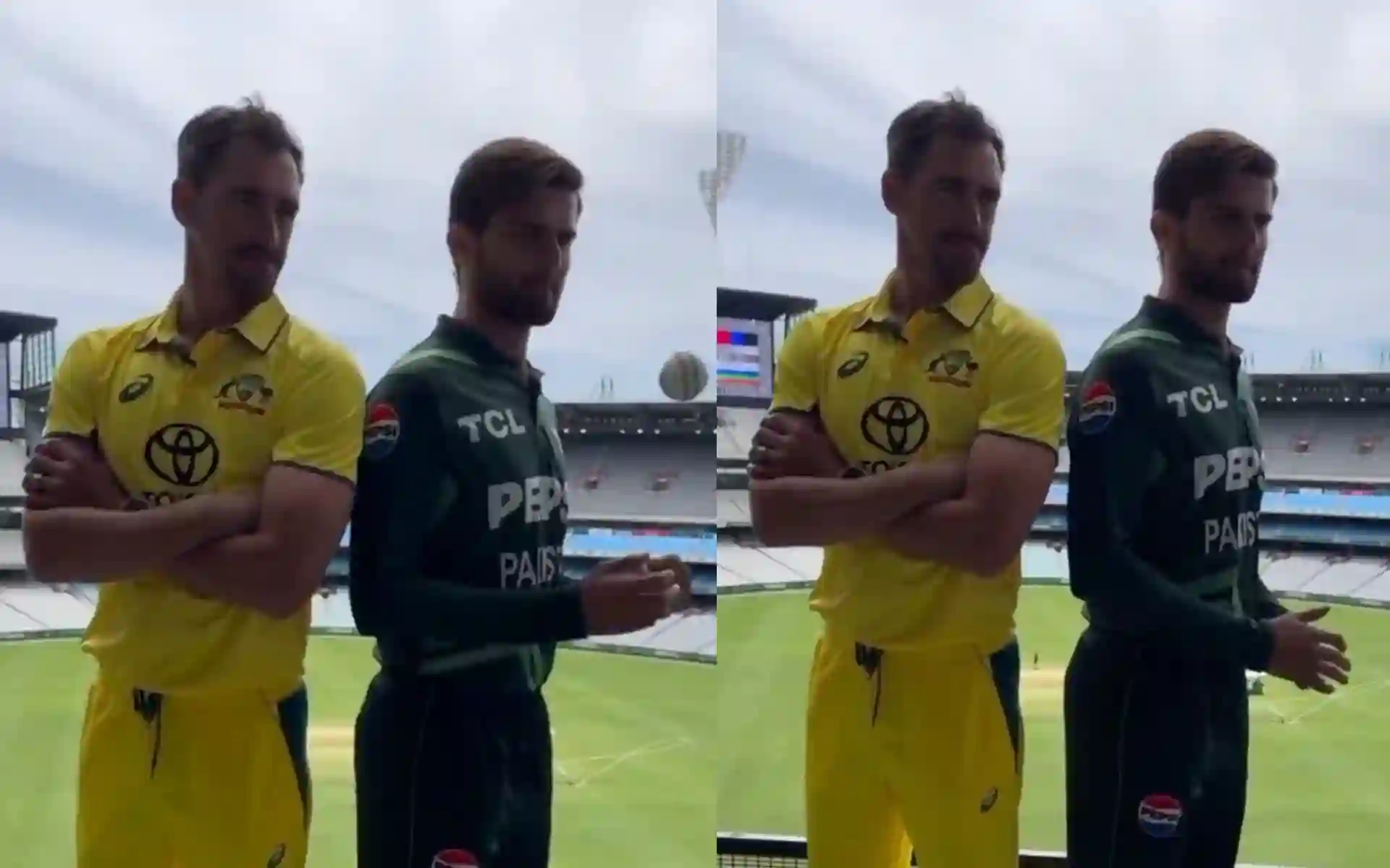  Shaheen Afridi and Mitchell Starc [Source: @ahtashamriaz22/X.com]