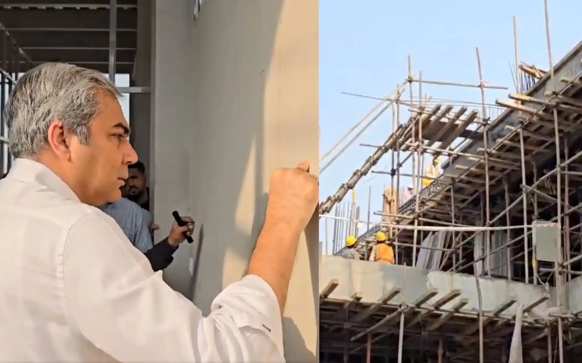 Mohsin Naqvi reviews Gaddafi Stadium's reconstruction work [Source: @TheRealPCBMedia/X.com]