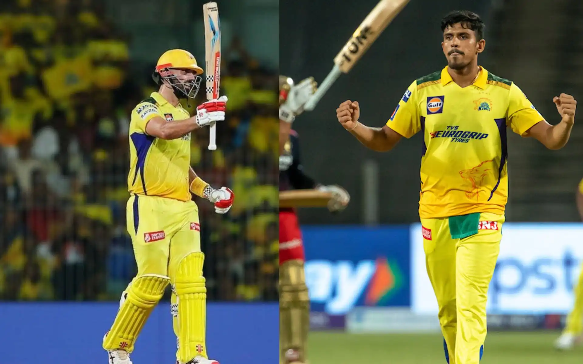 Daryl Mitchell and Maheesh Theekshana [Source: @IPL,@HustlerCSK/x.com]