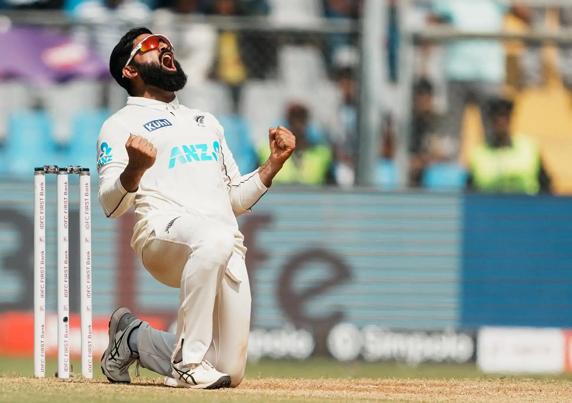 Ajaz ran riot Vs India in Mumbai [Source: PTI]
