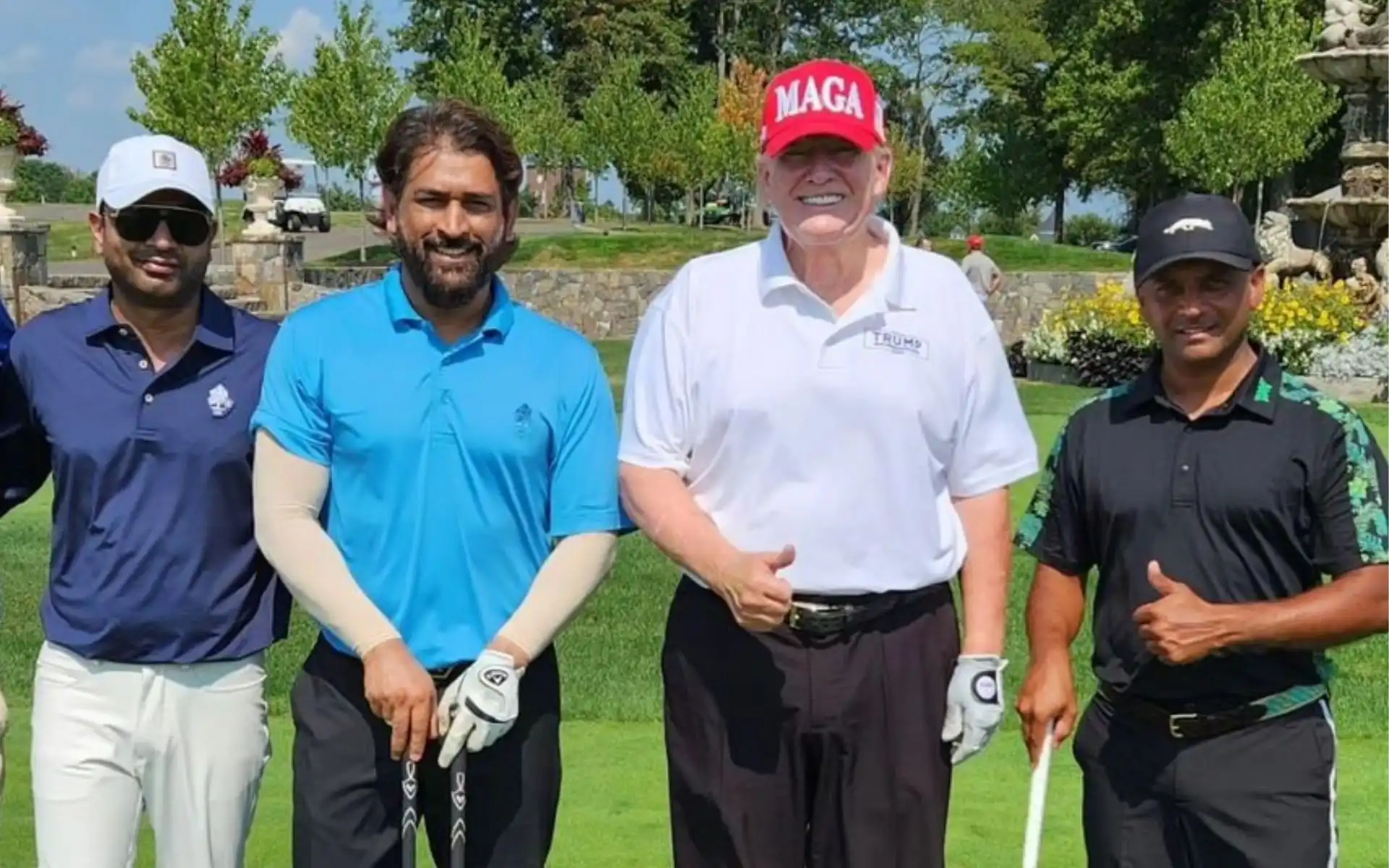 MS Dhoni once played golf with US President Donald Trump [Source: @Mahiyank_78/X.com]